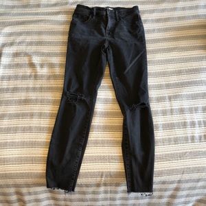 Madewell 9 inch high rise distressed jeans